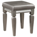 Tamsin Vanity Stool in Silver Grey Metallic 1616-14