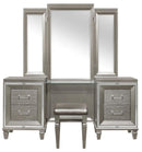 Tamsin 3pcs Vanity Dresser with Mirror in Silver Grey Metallic 1616-15