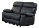 Pendu Double Reclining Loveseat in Black 8326BLK-2