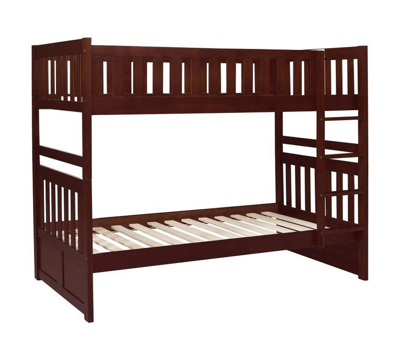 Homelegance Rowe Twin/Twin Bunk Bed in Dark Cherry B2013DC-1* image