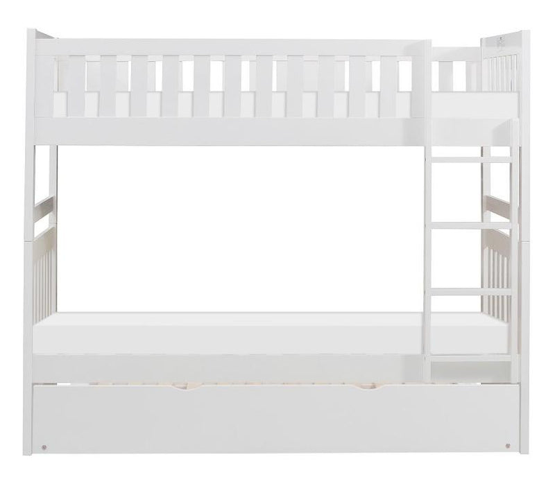 Homelegance Galen Twin/Twin Bunk Bed w/ Twin Trundle in White B2053W-1*R image