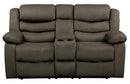 Discus Double Reclining Loveseat in Brown 9526BR-2