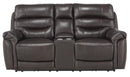 Lance Power Double Reclining Loveseat with Power Headrests in Brown 9527BRW-2PWH