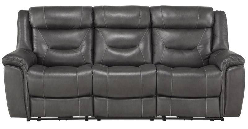 Homelegance Furniture Danio Power Double Reclining Sofa with Power Headrests in Dark Gray 9528DGY-3PWH image