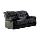Laurelton Double Glider Reclining Loveseat w/ Center Console in Charcoal 9636CC-2