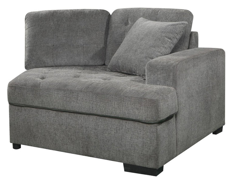 Homelegance Furniture Logansport Right Side Cuddler with 1 Pillow in Gray 9401GRY-RU image