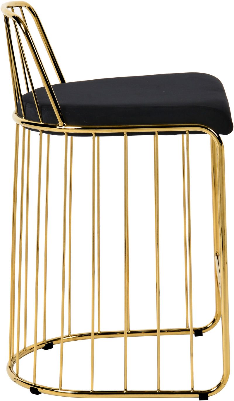 Gio Black Velvet Stool