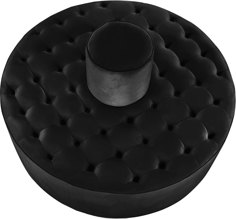 Banquet Black Velvet Ottoman/Bench