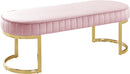 Lemar Pink Velvet Bench