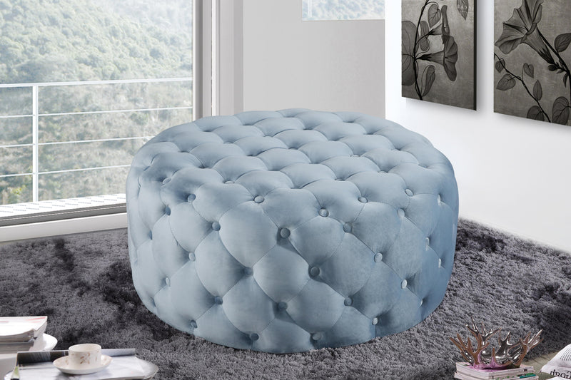 Addison Sky Blue Velvet Ottoman/Bench