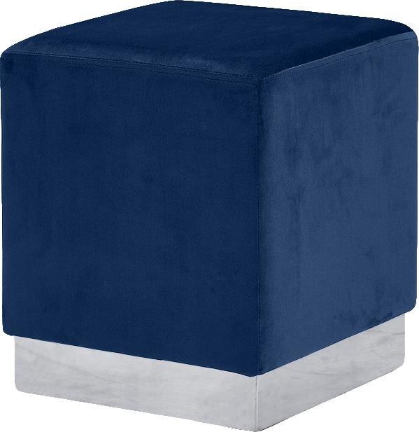 Jax Navy Velvet Ottoman/Stool