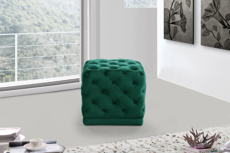 Stella Green Velvet Ottoman/Stool