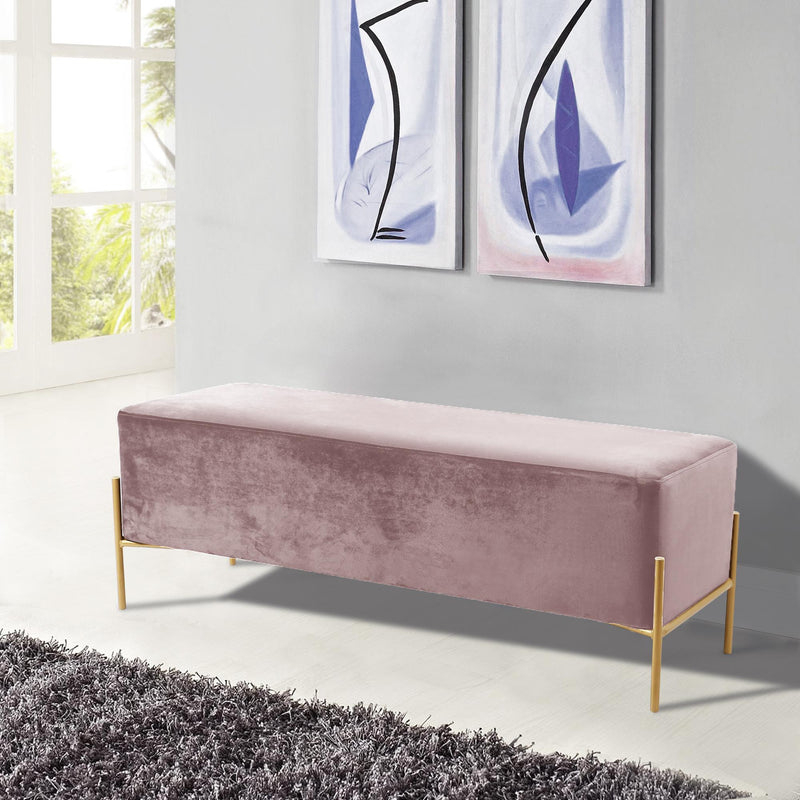 Isla Pink Velvet Bench