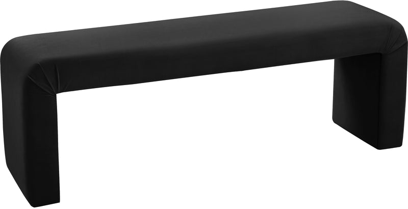 Minimalist Black Velvet Bench image