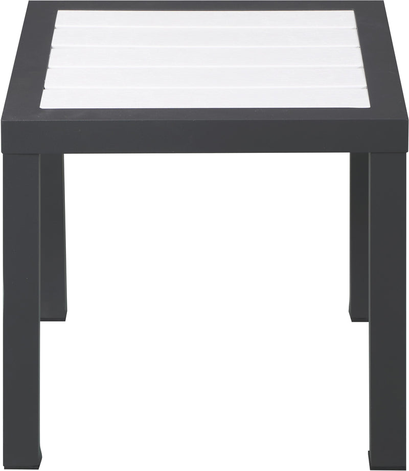 Nizuc White manufactured wood Outdoor Patio Aluminum End Table