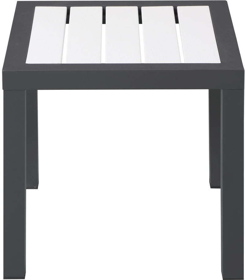 Nizuc White manufactured wood Outdoor Patio Aluminum End Table