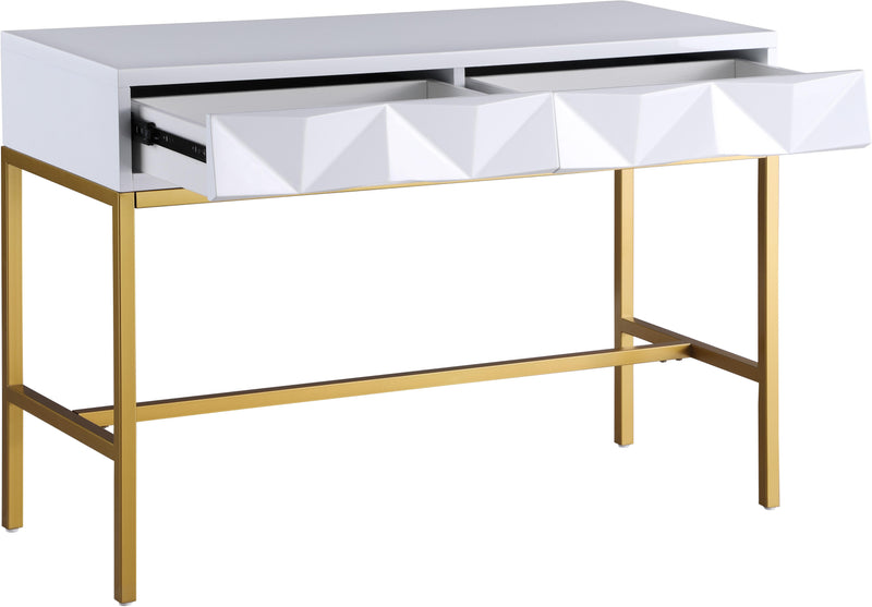 Pandora White Laquer with Gold Console Table