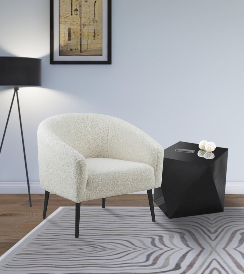 Barlow White Faux Sheepskin Fur Accent Chair