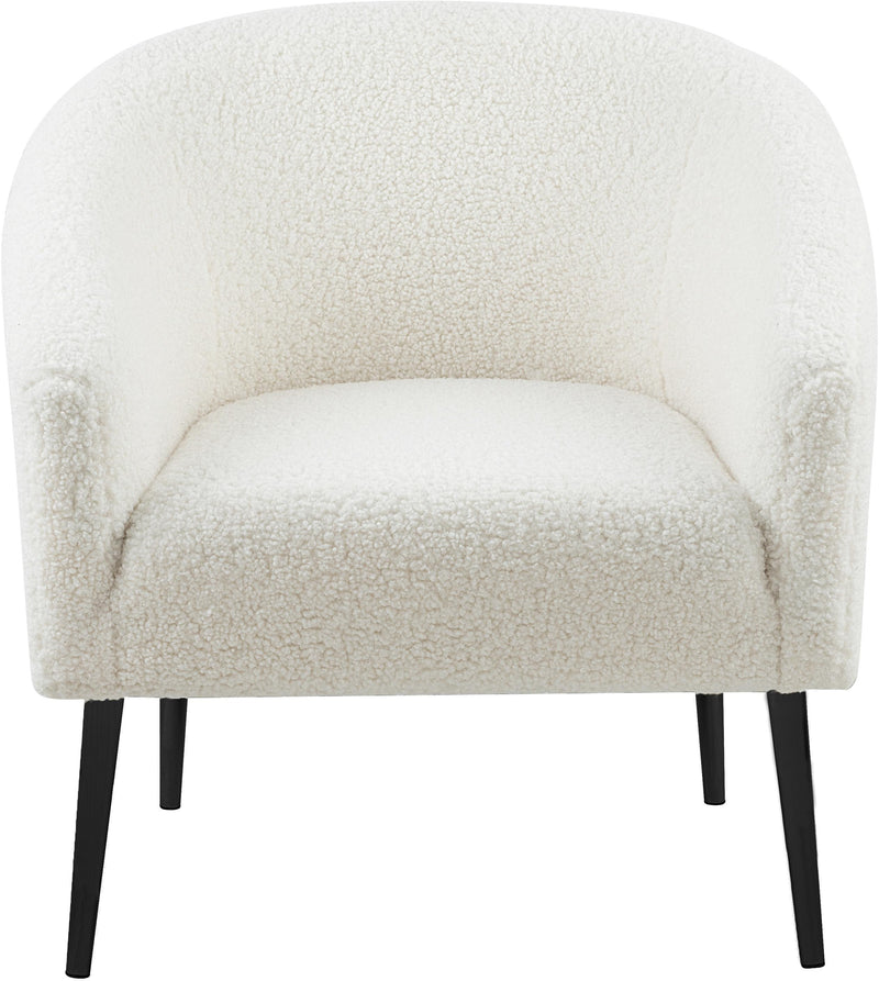 Barlow White Faux Sheepskin Fur Accent Chair