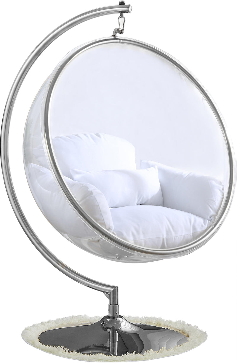 Luna White Durable Fabric Acrylic Swing Chair