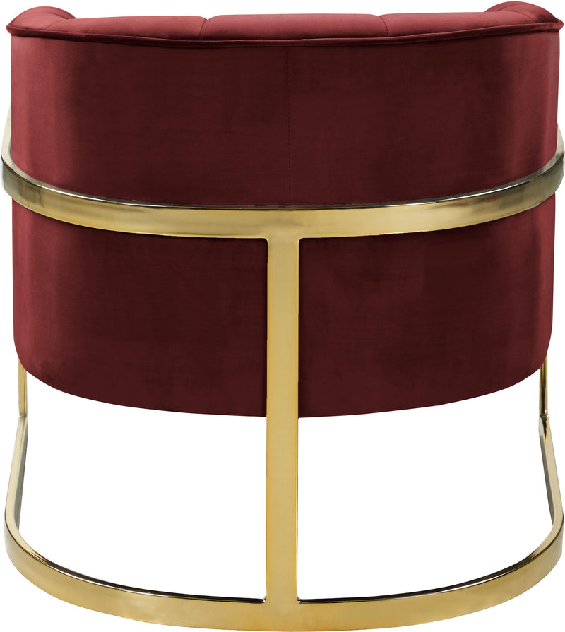 Carter Burgundy Velvet Accent Chair