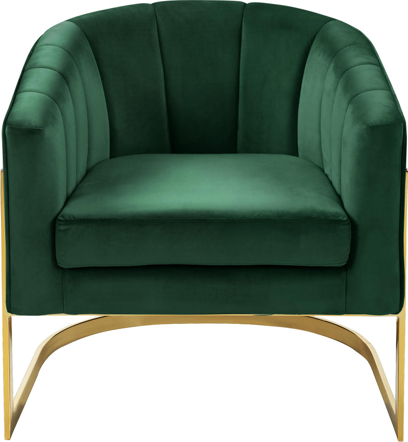 Carter Green Velvet Accent Chair