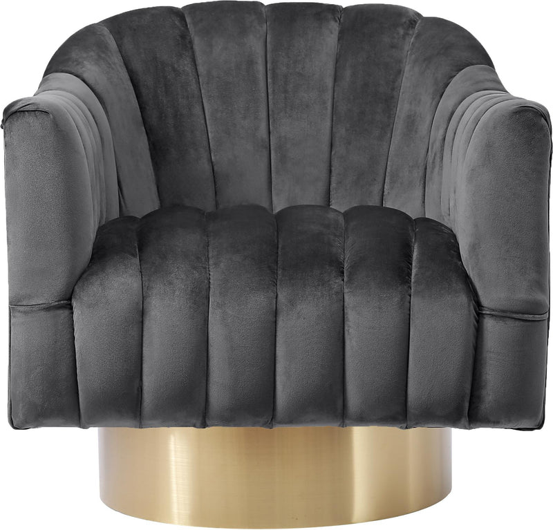 Farrah Grey Velvet Accent Chair