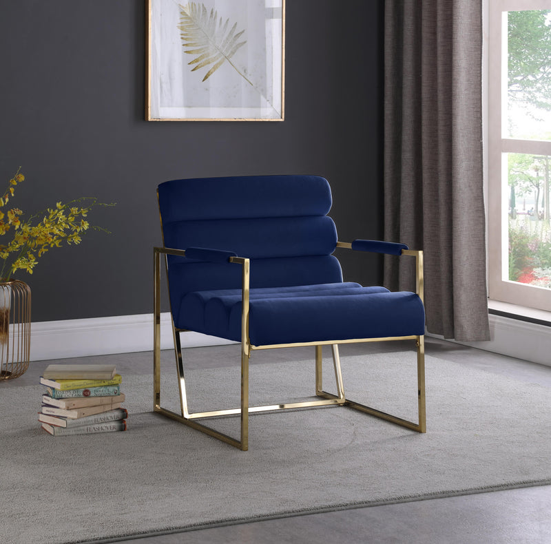 Wayne Navy Velvet Accent Chair