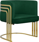 Rays Green Velvet Accent Chair
