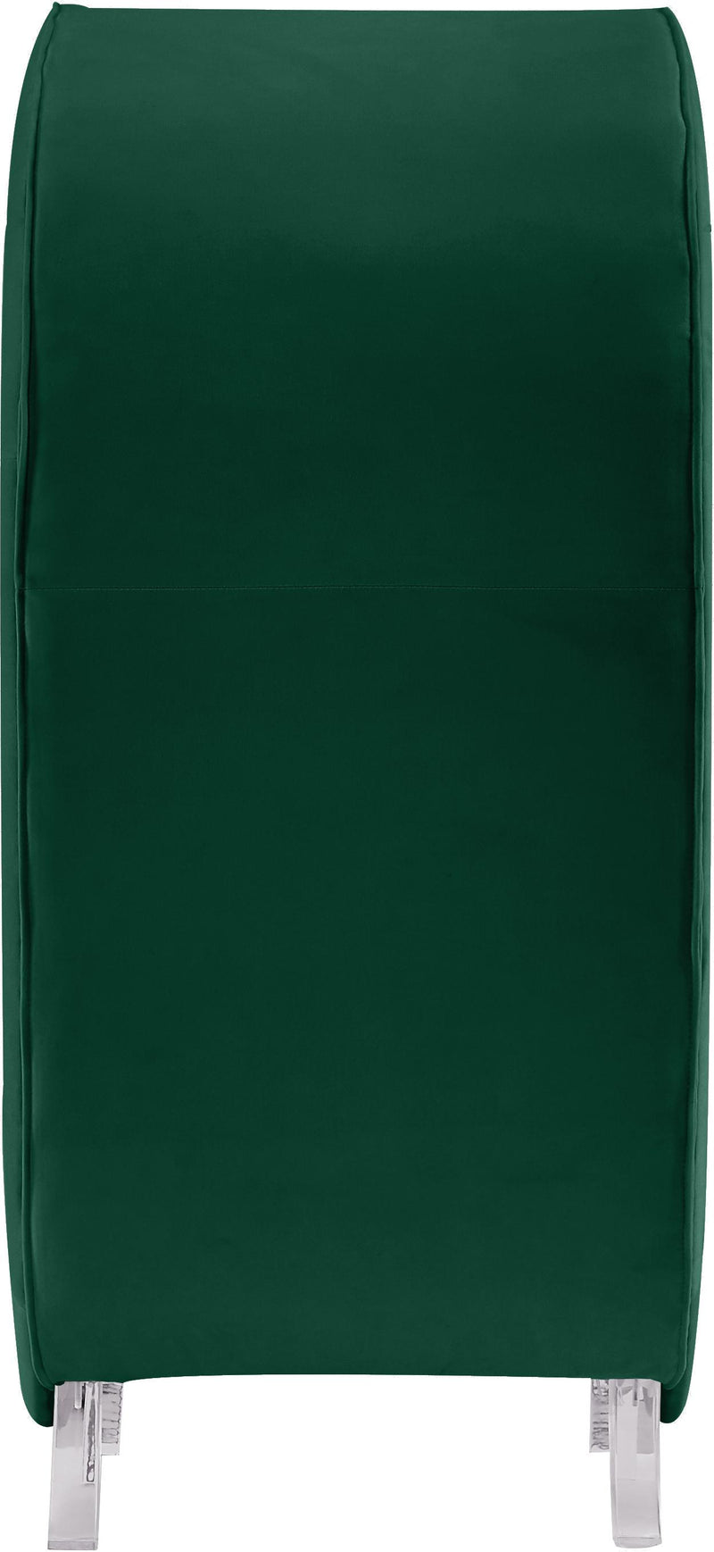 Crescent Green Velvet Accent Chair