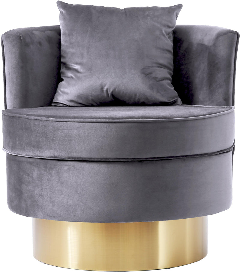 Kendra Grey Velvet Accent Chair