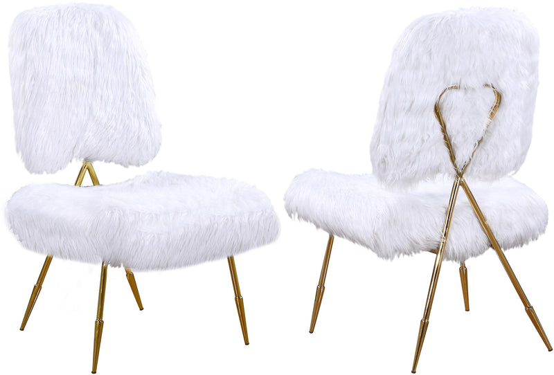 Magnolia White Faux Fur Accent Chair image