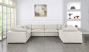 Serene Cream Linen Fabric Deluxe Cloud Modular Sectional