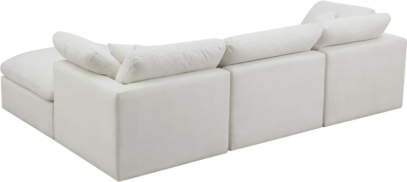 Plush Cream Velvet Standard Cloud Modular Sectional