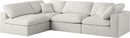 Plush Cream Velvet Standard Cloud Modular Sectional
