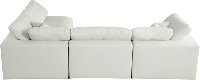 Plush Cream Velvet Standard Cloud Modular Sectional