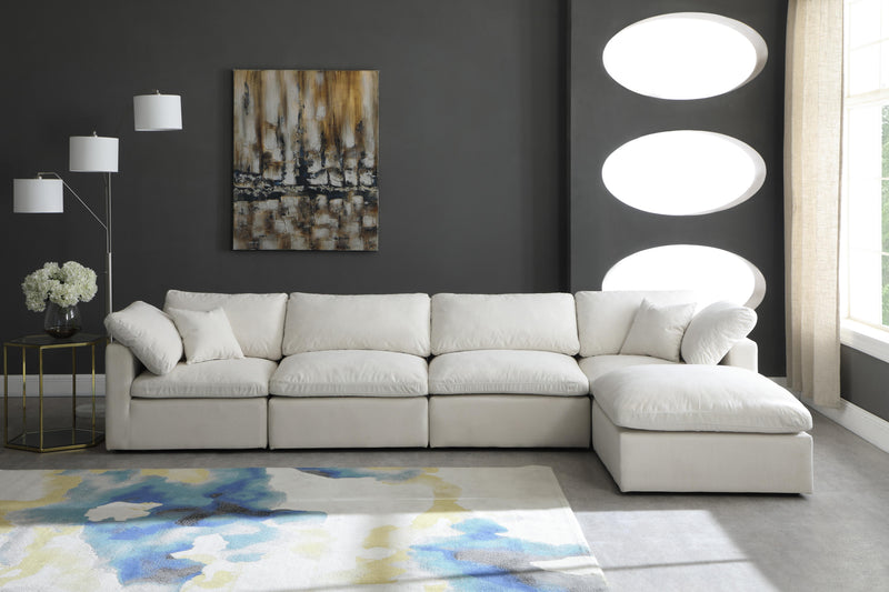 Plush Cream Velvet Standard Cloud Modular Sectional