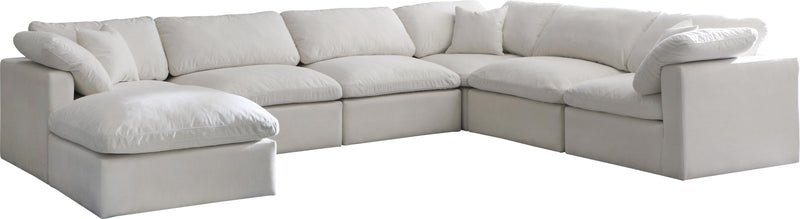 Plush Cream Velvet Standard Cloud Modular Sectional