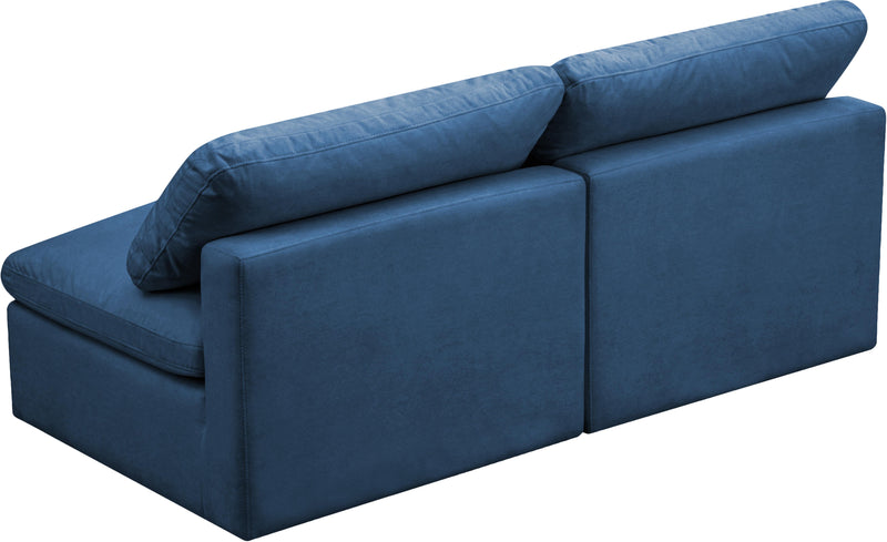 Plush Navy Velvet Standard Cloud Modular Sofa