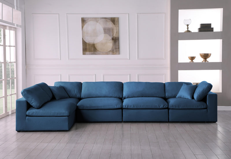 Plush Navy Velvet Standard Cloud Modular Sectional