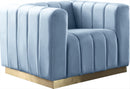 Marlon Sky Blue Velvet Chair