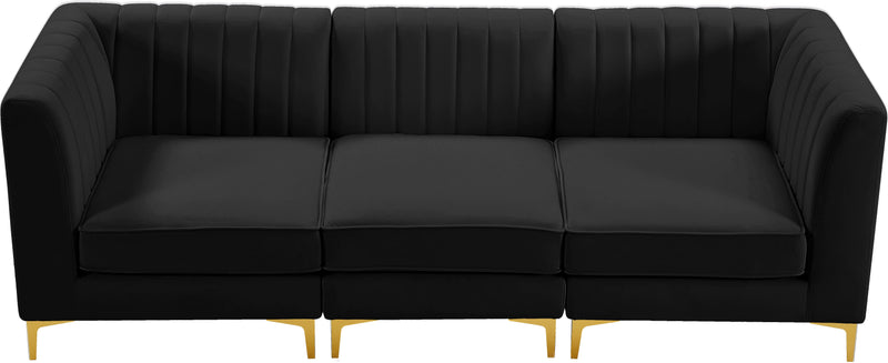 Alina Black Velvet Modular Sofa