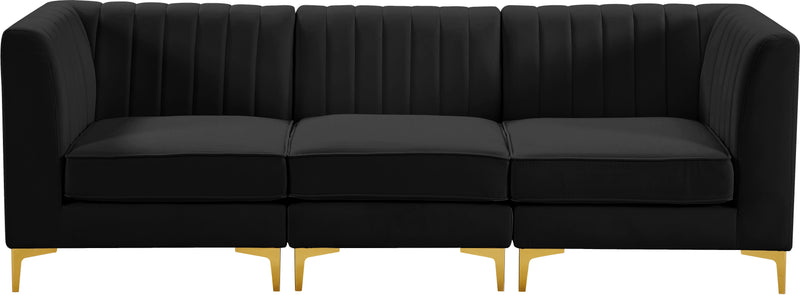 Alina Black Velvet Modular Sofa