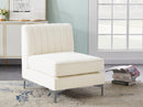 Alina Cream Velvet Armless Chair