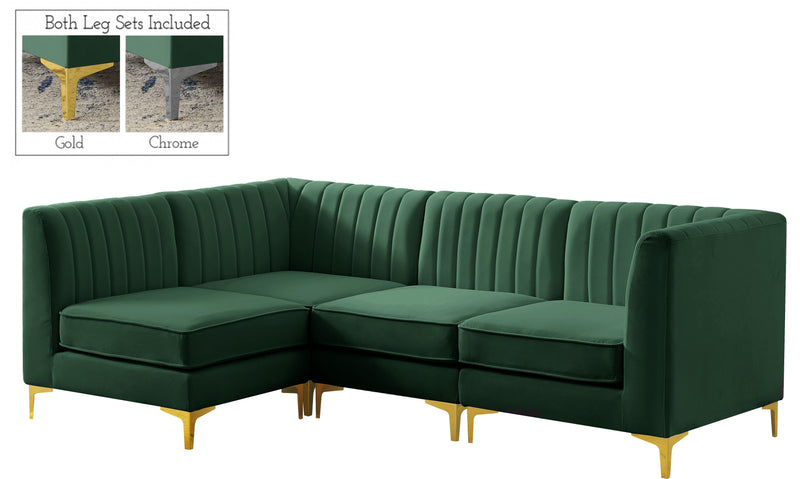 Alina Green Velvet Modular Sectional