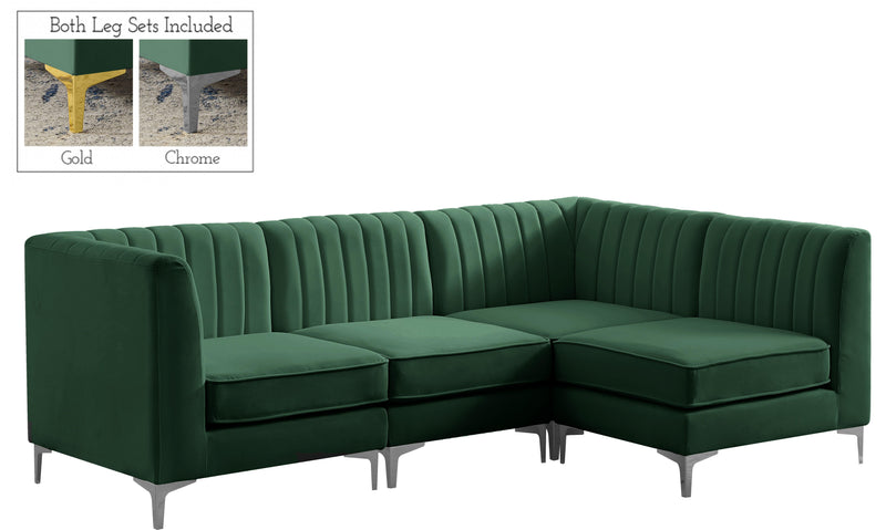 Alina Green Velvet Modular Sectional