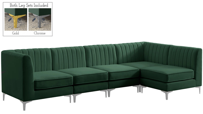 Alina Green Velvet Modular Sectional