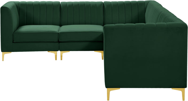 Alina Green Velvet Modular Sectional