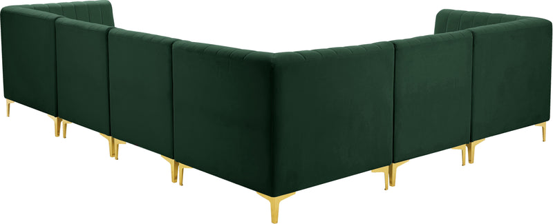 Alina Green Velvet Modular Sectional