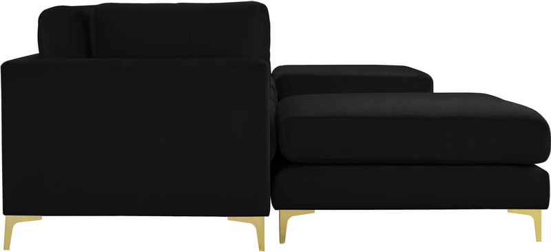 Julia Black Velvet Modular Sectional (6 Boxes)